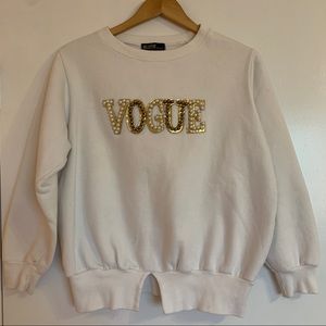 Vogue pearly lettering sweatshirt